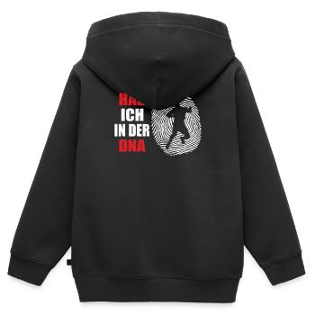 Fußballzubehör Geschenkidee Fußballfan - Kinder Premium Organic Zip Hoodie - Schwarz - Hinten - AI Model Kid Male (0cm)