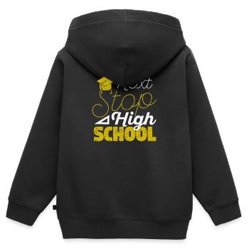 Nearest stop: High School Graduation - Kids Premium Organic Zip-up Hoodie - black - Back - AI Model Kid Male (0cm)