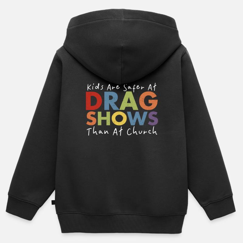 Les enfants sont plus en sécurité dans les spectacles de dragsters qu’à l’église - Sweat Premium à capuche zippé enfant bio - noir