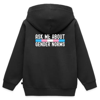 Transgender Trans LGBTQ - Kinder Premium Organic Zip Hoodie - Schwarz - Hinten - AI Model Kid Male (0cm)