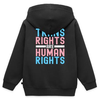 Transgender Trans LGBTQ - Kinder Premium Organic Zip Hoodie - Schwarz - Hinten - AI Model Kid Male (0cm)