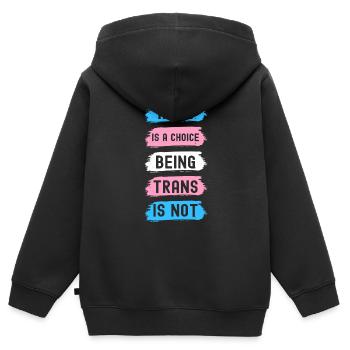 Transgender Trans LGBTQ - Kinder Premium Organic Zip Hoodie - Schwarz - Hinten - AI Model Kid Male (0cm)