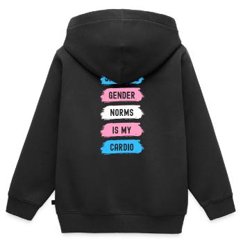 Transgender Trans LGBTQ - Kinder Premium Organic Zip Hoodie - Schwarz - Hinten - AI Model Kid Male (0cm)