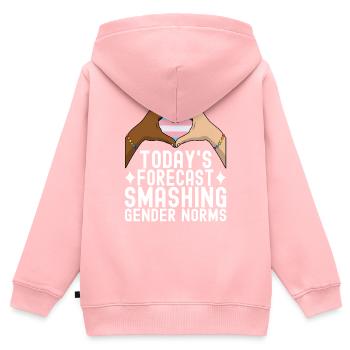 Transgender Trans LGBTQ - Kids Premium Organic Zip-up Hoodie - rose - Back - AI Model Kid Female (0cm)