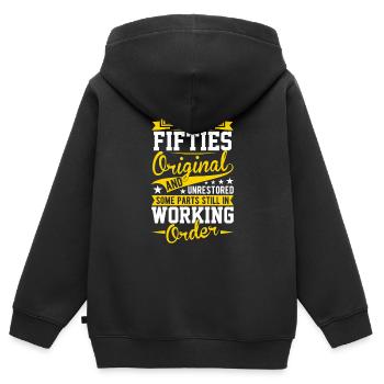 Erbaut In Fünfziger Jahren 50er Jahre Geburtstag - Kinder Premium Organic Zip Hoodie - Schwarz - Hinten - AI Model Kid Male (0cm)