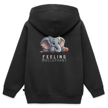 Lustiger Wortwitz irrelevant - Elephant - Kinder Premium Organic Zip Hoodie - Schwarz - Hinten - AI Model Kid Male (0cm)