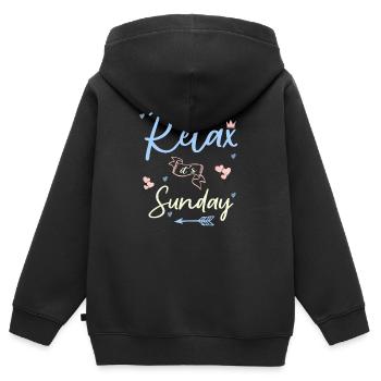 Relax Sunday Pure détente - Sweat Premium à capuche zippé enfant bio - noir - Dos - AI Model Kid Male (0cm)