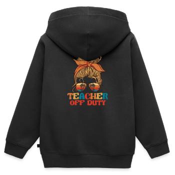 Professeur hors service Lunettes de soleil drôles Plage Bains de soleil - Sweat Premium à capuche zippé enfant bio - noir - Dos - AI Model Kid Male (0cm)