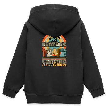 1943 Vintage Geburtstagsgeschenk 1943 - Kinder Premium Organic Zip Hoodie - Schwarz - Hinten - AI Model Kid Male (0cm)