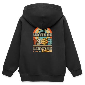 Jahrgang Jahrgang 1983 Geburtstagsgeschenk - Kinder Premium Organic Zip Hoodie - Schwarz - Hinten - AI Model Kid Male (0cm)