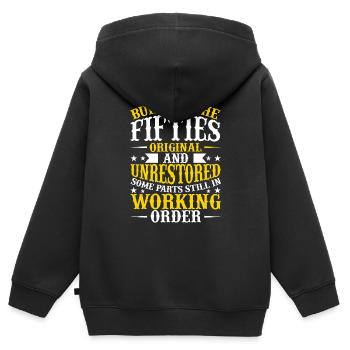 Erbaut In Fünfziger Jahren 50er Jahre Geburtstag - Kinder Premium Organic Zip Hoodie - Schwarz - Hinten - AI Model Kid Male (0cm)