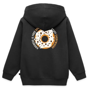 La gentillesse est gratuite, saupoudrez ce truc partout - Sweat Premium à capuche zippé enfant bio - noir - Dos - AI Model Kid Male (0cm)