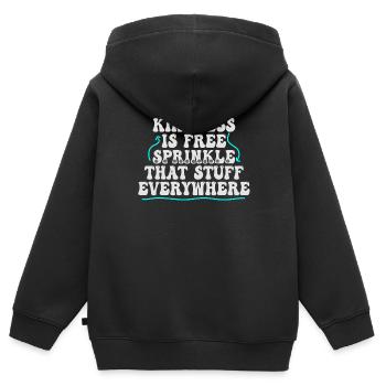 La gentillesse est gratuite, saupoudrez ce truc partout - Sweat Premium à capuche zippé enfant bio - noir - Dos - AI Model Kid Male (0cm)