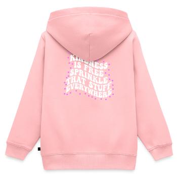 Freundlichkeit ist kostenlos, streuen Sie das Zeug überall - Kinder Premium Organic Zip Hoodie - Rosa - Hinten - AI Model Kid Female (0cm)