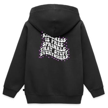 La gentillesse est gratuite, saupoudrez ce truc partout - Sweat Premium à capuche zippé enfant bio - noir - Dos - AI Model Kid Male (0cm)