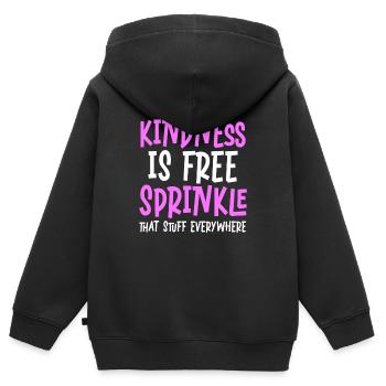 La gentillesse est gratuite, saupoudrez ce truc partout - Sweat Premium à capuche zippé enfant bio - noir - Dos - AI Model Kid Male (0cm)