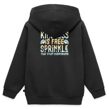 La gentillesse est gratuite, saupoudrez ce truc partout - Sweat Premium à capuche zippé enfant bio - noir - Dos - AI Model Kid Male (0cm)