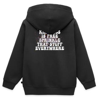 La gentillesse est gratuite, saupoudrez ce truc partout - Sweat Premium à capuche zippé enfant bio - noir - Dos - AI Model Kid Male (0cm)
