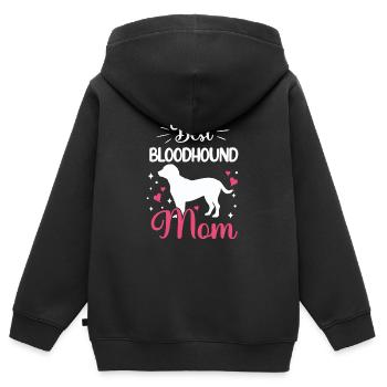 Meilleure maman de lévrier hanovrien - Sweat Premium à capuche zippé enfant bio - noir - Dos - AI Model Kid Male (0cm)