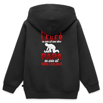 Parkettleger sein ist eine Ehre Fußbodenleger - Kinder Premium Organic Zip Hoodie - Schwarz - Hinten - AI Model Kid Male (0cm)