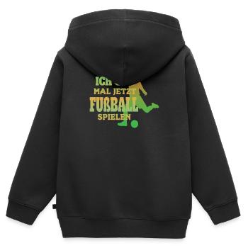 Fußballzubehör Geschenkidee Fußballfan - Kinder Premium Organic Zip Hoodie - Schwarz - Hinten - AI Model Kid Male (0cm)