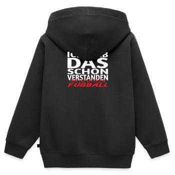 Fußballzubehör Geschenkidee Fußballfan - Kinder Premium Organic Zip Hoodie - Schwarz - Hinten - AI Model Kid Male (0cm)