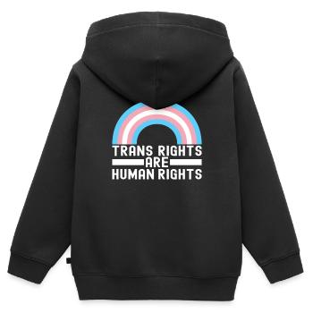 Transgender Trans LGBTQ - Kinder Premium Organic Zip Hoodie - Schwarz - Hinten - AI Model Kid Male (0cm)