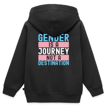 Transgender Trans LGBTQ - Kinder Premium Organic Zip Hoodie - Schwarz - Hinten - AI Model Kid Male (0cm)