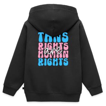 Transgender Trans LGBTQ - Kinder Premium Organic Zip Hoodie - Schwarz - Hinten - AI Model Kid Male (0cm)
