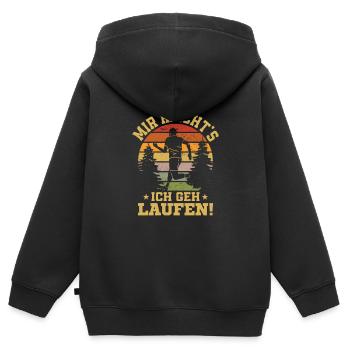 Mir reicht's Ich geh laufen! Joggen Läufer - Kinder Premium Organic Zip Hoodie - Schwarz - Hinten - AI Model Kid Male (0cm)