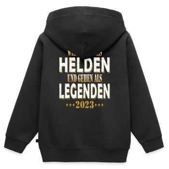 Abschluss 2023 Legende Schule Abschlussklasse - Kinder Premium Organic Zip Hoodie - Schwarz - Hinten - AI Model Kid Male (0cm)