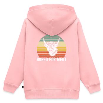 Highland Cow Hochlandkuh - Kinder Premium Organic Zip Hoodie - Rosa - Hinten - AI Model Kid Female (0cm)