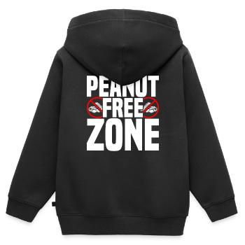 Erdnuss-Allergie Nuss-Allergie - Kinder Premium Organic Zip Hoodie - Schwarz - Hinten - AI Model Kid Male (0cm)