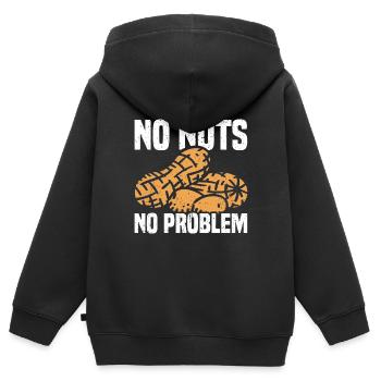 Erdnuss-Allergie Nuss-Allergie - Kinder Premium Organic Zip Hoodie - Schwarz - Hinten - AI Model Kid Male (0cm)
