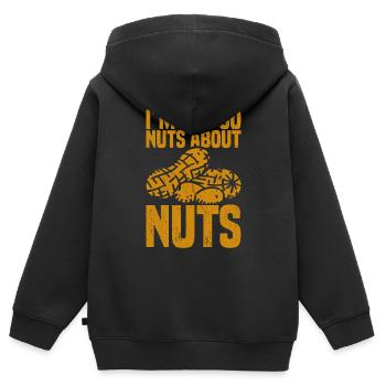 Erdnuss-Allergie Nuss-Allergie - Kinder Premium Organic Zip Hoodie - Schwarz - Hinten - AI Model Kid Male (0cm)