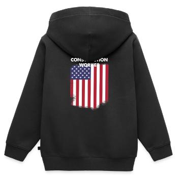 Wähler Bauarbeiter - Kinder Premium Organic Zip Hoodie - Schwarz - Hinten - AI Model Kid Male (0cm)