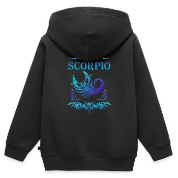 Scorion zodiac sign - Kinder Premium Organic Zip Hoodie - Schwarz - Hinten - AI Model Kid Male (0cm)
