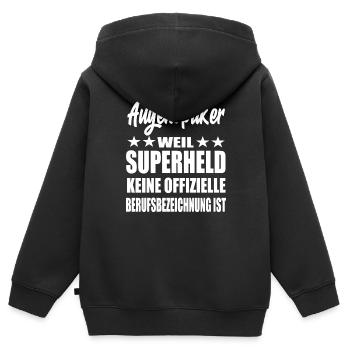Augenoptiker Superheld Spruch - Kinder Premium Organic Zip Hoodie - Schwarz - Hinten - AI Model Kid Male (0cm)
