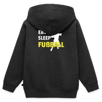 Fußballzubehör Geschenkidee Fußballfan - Kinder Premium Organic Zip Hoodie - Schwarz - Hinten - AI Model Kid Male (0cm)