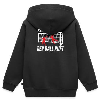 Fußballzubehör Geschenkidee Fußballfan - Kinder Premium Organic Zip Hoodie - Schwarz - Hinten - AI Model Kid Male (0cm)