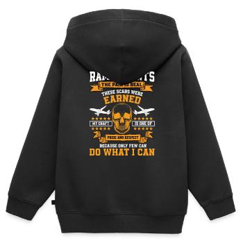 Agents de piste - Sweat Premium à capuche zippé enfant bio - noir - Dos - AI Model Kid Male (0cm)