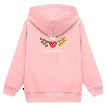Décorateur séduisant - Sweat Premium à capuche zippé enfant bio - rose - Dos - AI Model Kid Female (0cm)