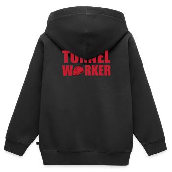 Tunnel workers - Kids Premium Organic Zip-up Hoodie - black - Back - AI Model Kid Male (0cm)