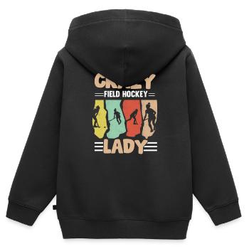 Hockey sur gazon Lady Enthusiast Defender assiste Spor - Sweat Premium à capuche zippé enfant bio - noir - Dos - AI Model Kid Male (0cm)