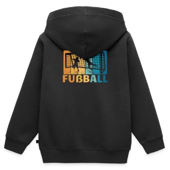 Fußballzubehör Geschenkidee Fußballfan - Kinder Premium Organic Zip Hoodie - Schwarz - Hinten - AI Model Kid Male (0cm)