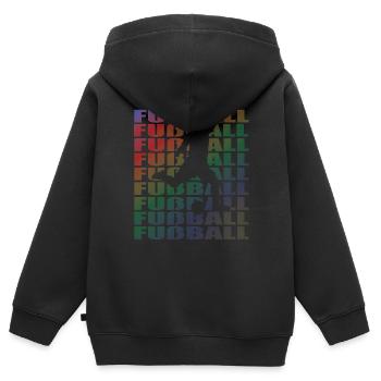 Fußballzubehör Geschenkidee Fußballfan - Kinder Premium Organic Zip Hoodie - Schwarz - Hinten - AI Model Kid Male (0cm)