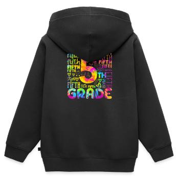Tie Dye 5th Grade Typography Team Fifth Grade - Sweat Premium à capuche zippé enfant bio - noir - Dos - AI Model Kid Male (0cm)