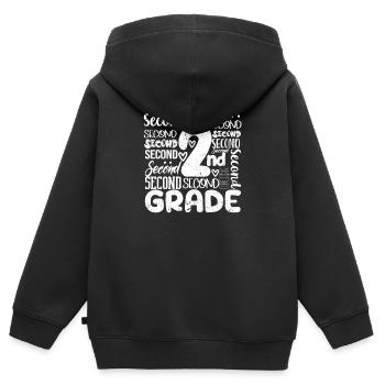 Tie Dye 2. Klasse Typografie-Team Lehrer der zweit - Kinder Premium Organic Zip Hoodie - Schwarz - Hinten - AI Model Kid Male (0cm)