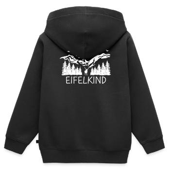 Eifel Eifelkind Rheinland Pfalz - Kinder Premium Organic Zip Hoodie - Schwarz - Hinten - AI Model Kid Male (0cm)