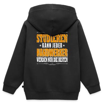 Handwerker Spruch Handwerker - Kinder Premium Organic Zip Hoodie - Schwarz - Hinten - AI Model Kid Male (0cm)